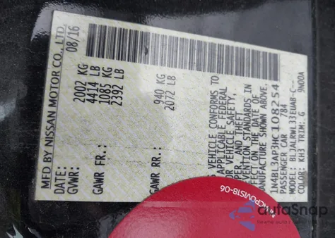 2017 Nissan Altima 3.5 Sl from USA, damaged, VIN 1N4BL3AP3HC108254